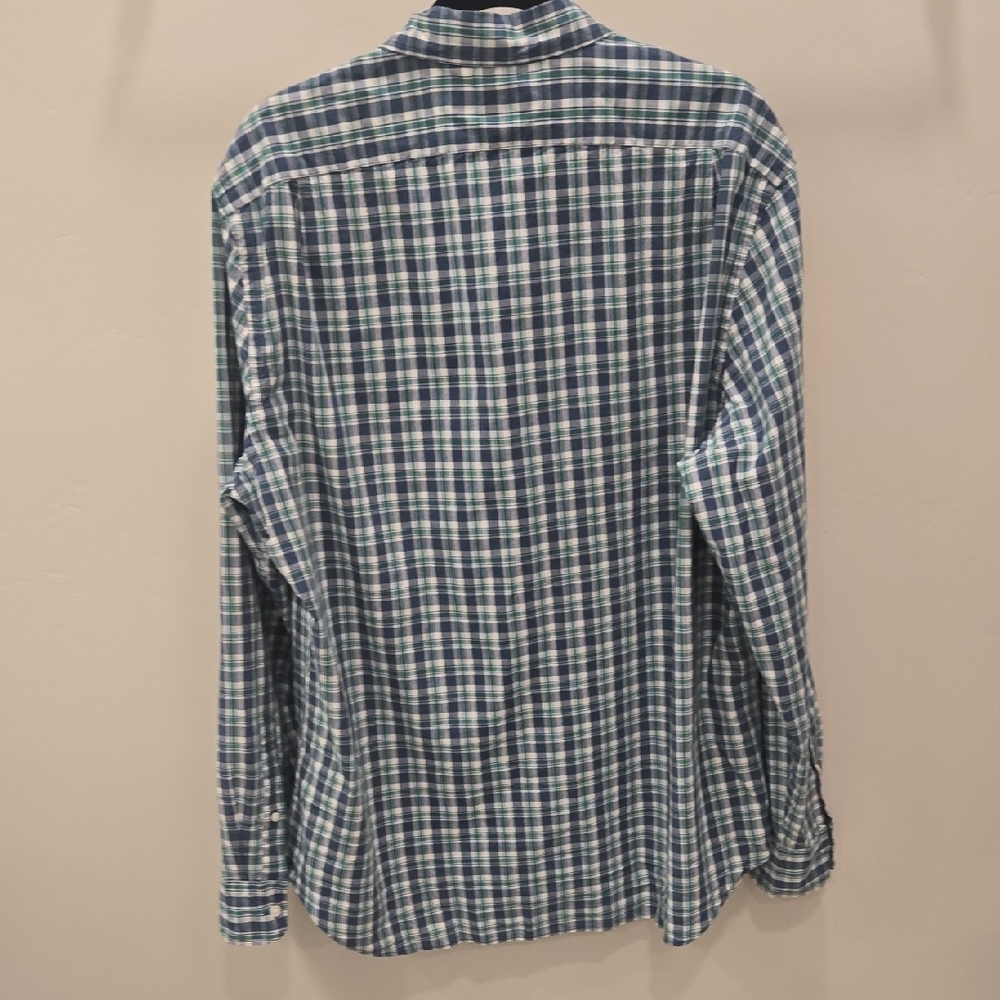 J. Crew Navy and Green Checkered Shirt - Picture 7 of 10